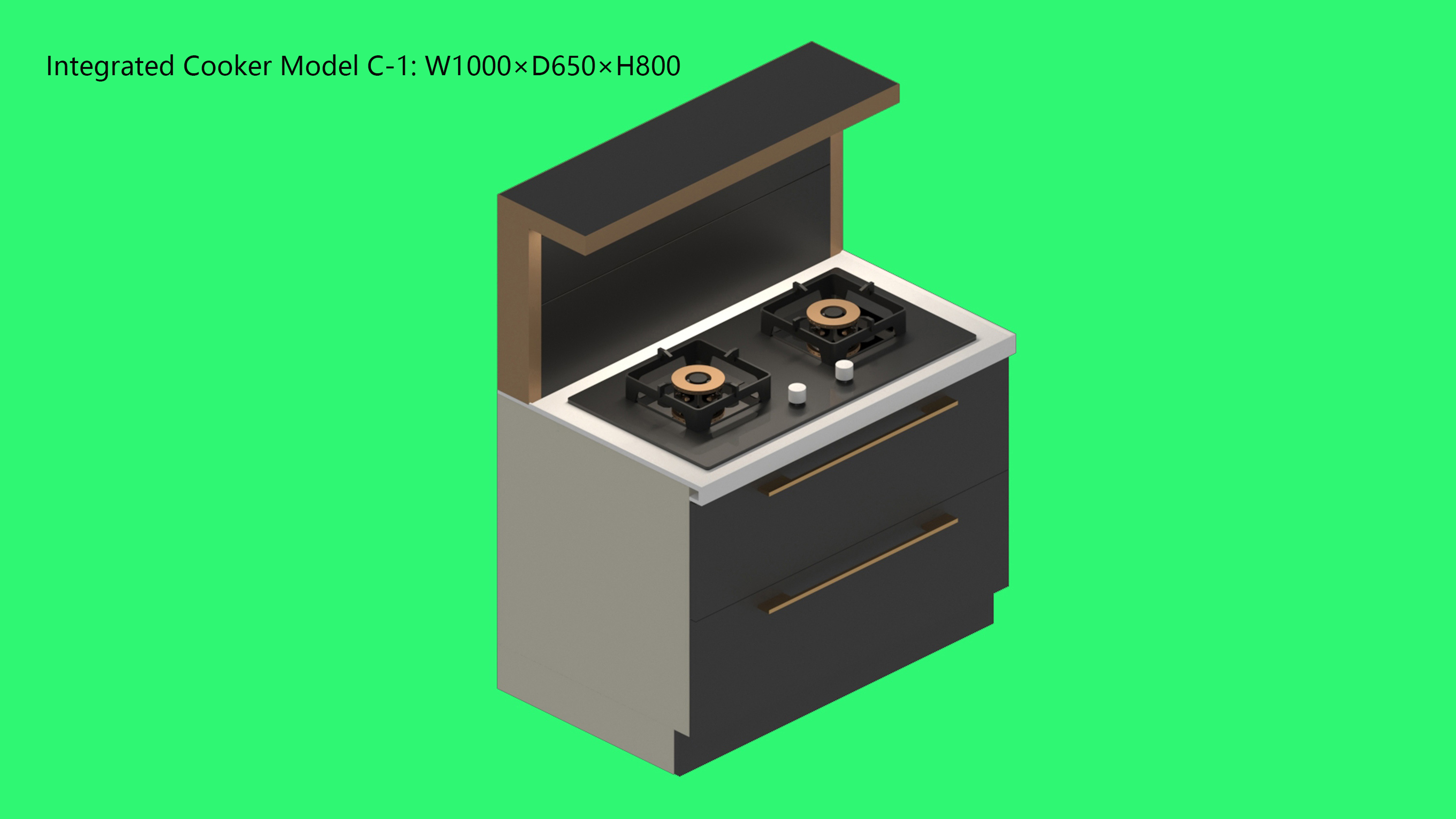 Split Integrated Stove - Model C