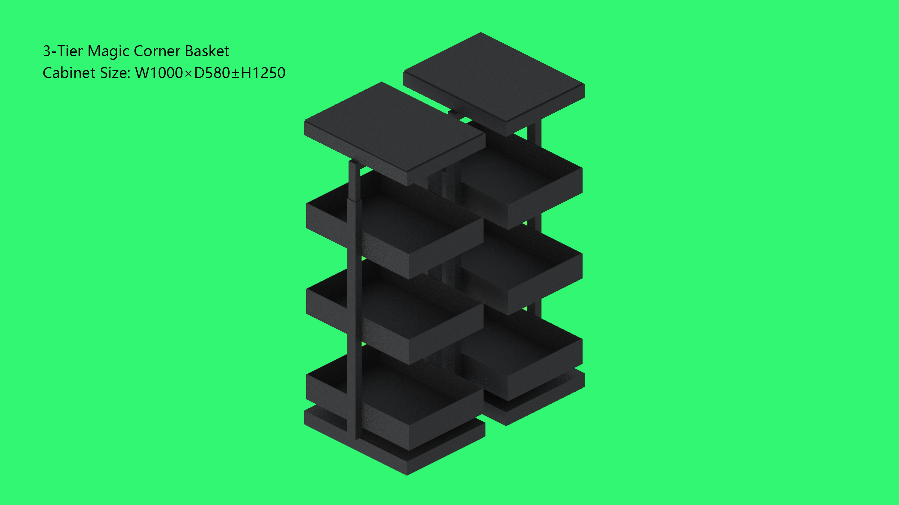 Three-tier Magic Corner Basket-D